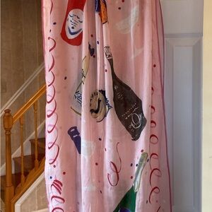 kate spade Pink Celebration Bottle Print Wrap Scarf